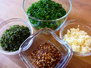 Ingredients for Chimichurri sauce