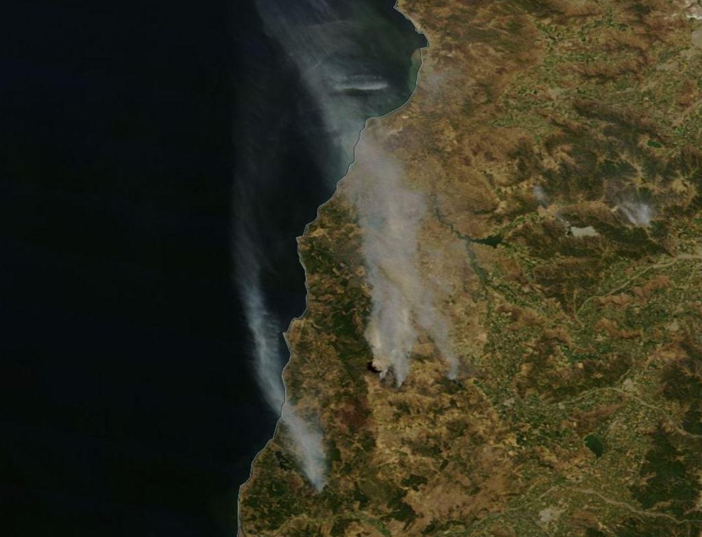 NASA captures smoke from Chile fire