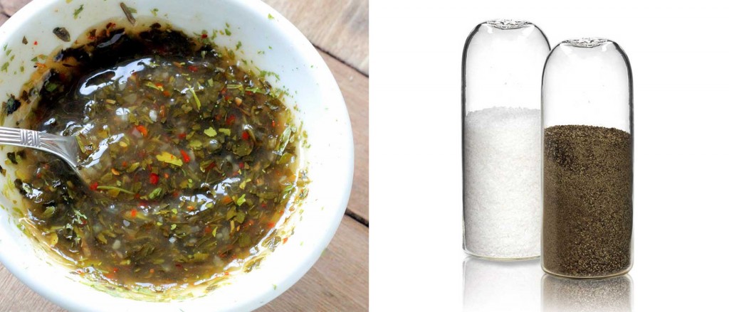 chimichurri and salt