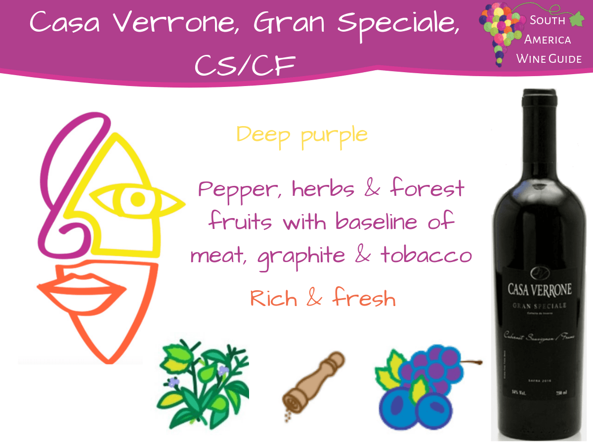 Casa Verrone Gran Speciale Cabernet Sauvignon Cabernet Franc blend wine tasting notes