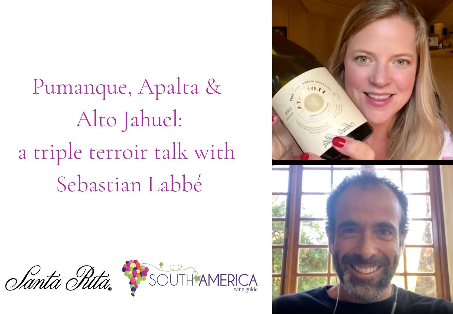 Terroir talk and interview with Sebastian Labbe, winemaker at Santa Rita, talking about the Floresta range and terroirs of Apalta, Pumanque and Maipo Alto Jahuel with Amanda Barnes, author of The South America Wine Guide